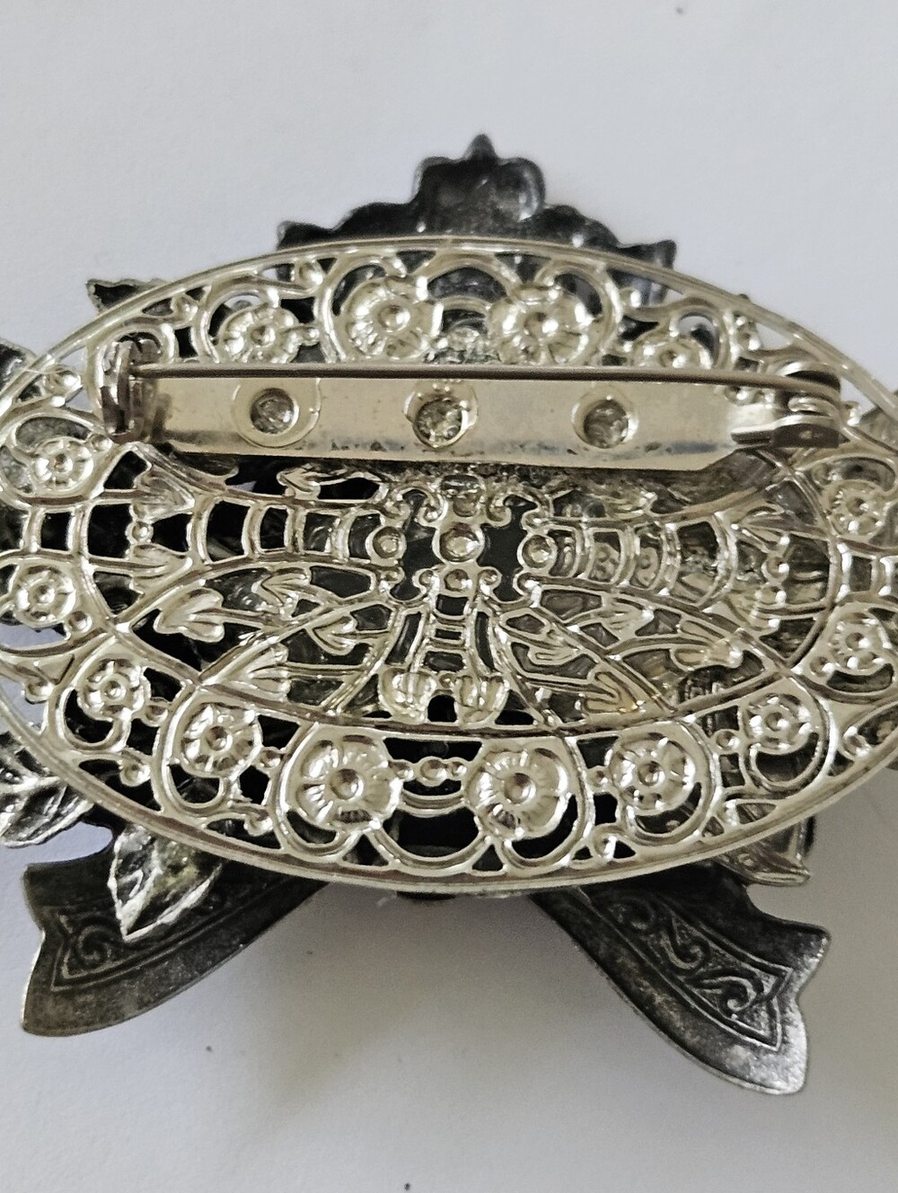 Vintage Paris Brooch, Clock Brooch Paris - Picture 2 of 3